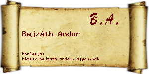 Bajzáth Andor névjegykártya