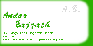 andor bajzath business card