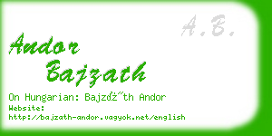 andor bajzath business card